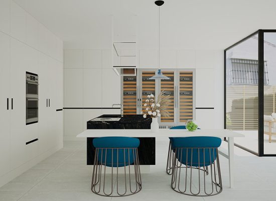 Kitchen render produced using autokitchens best kitchen design software.